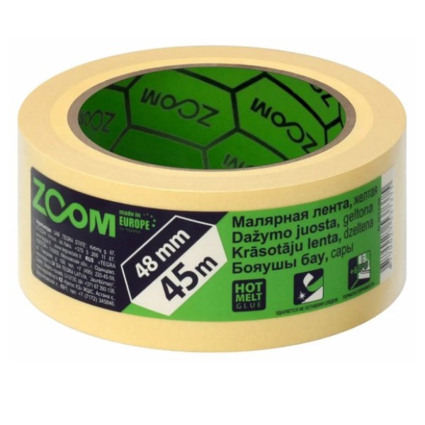 Bandă mascare  Zoom, 48mm х 45m, galbenă