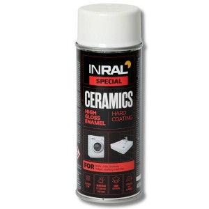 Email spray Inral Ceramics, alb lucios (RAL 9003), 400ml