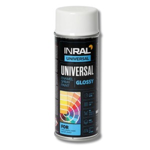 Email spray Inral Universal, alb-lapte lucios (RAL 9010), 400ml
