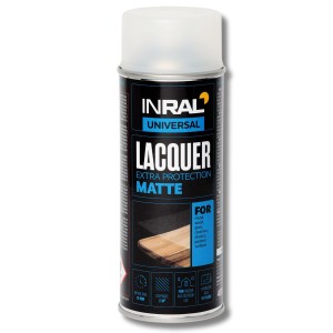 Lac acrilic Inral Lacquer, transparent&mat, 400ml