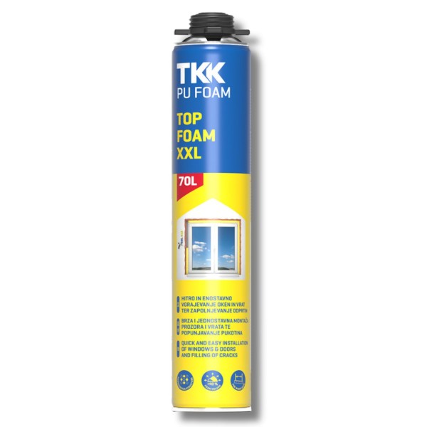 Spumă de montare PU TKK TOP XXL 70L pistol 870ml (v.v. 900ml)