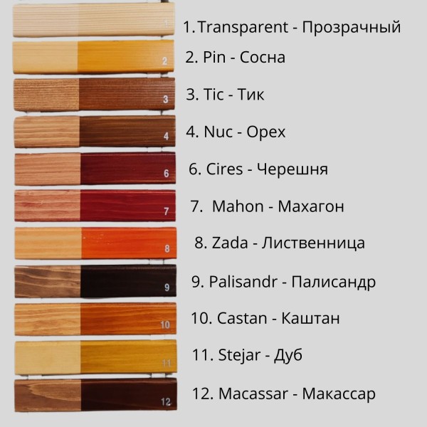 Lac lazur cu ceară pentru lemn Helios Bori (tec 3), 5L