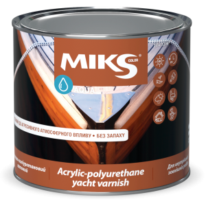 Lac acril-poliuritanic pentru iahturi Мiks Color Yaht, lucios 0,75L