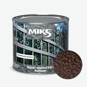 Grund-email 3 în 1 hammer Мiks Color, cafeniu 0,65kg