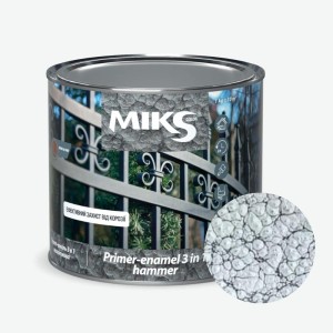 Grund-email 3 în 1 hammer Мiks Color, argintiu 0,65kg