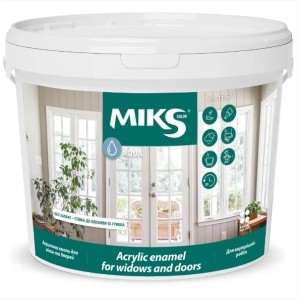Email acrilic Мiks Color pentru geamuri și uși, albă 2,5L (3,0kg)