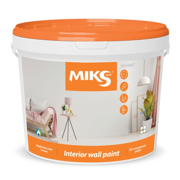 Vopsea pentru pereți și tavane Miks Color, albă 14kg
