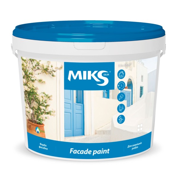 Vopsea pentru fațadă Miks Color, albă 14kg