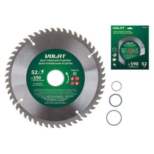 Disc de tăiat pentru lemn 190х30/20/16mm 52 dinți Volat