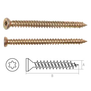 Șurub pentru beton 7,5x132mm zinc galben, T30 (100 b. per cut.) Starfix
