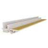 Profil din PVC cu plasă, autoadeziv alb pentru geam, 6 mm, 2,5m